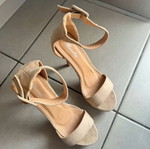 Beige platform sandals size 36