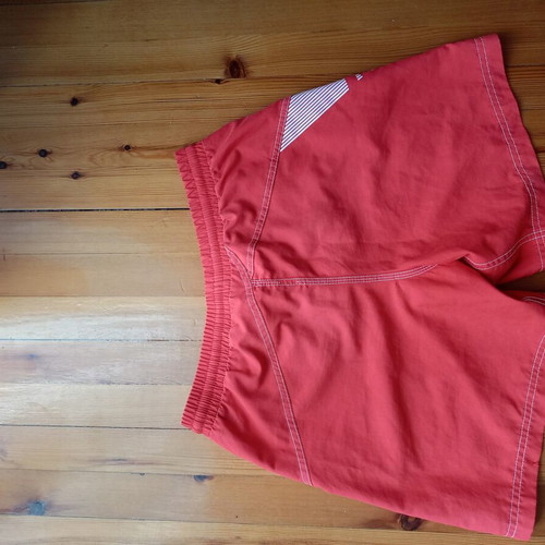 Nike men's swim shorts used, size L fits XS-S, red and white