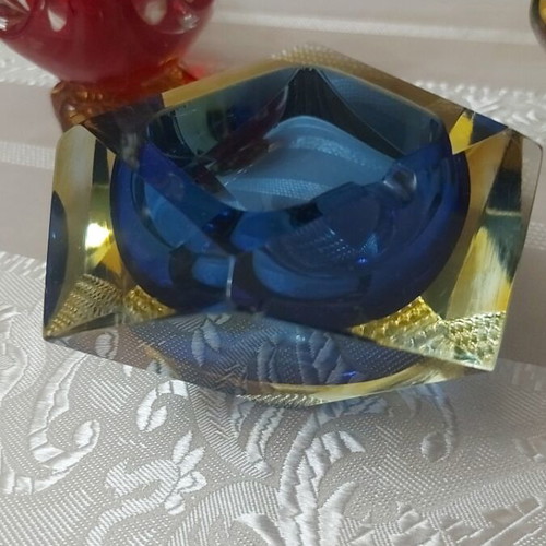 Murano crystal ducks and ashtray set