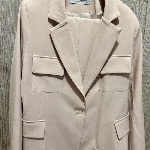Vassia Kostara women's suit cream new, high-waisted small pants