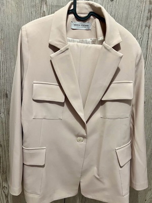 Vassia Kostara women's suit cream new, high-waisted small pants