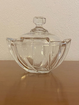 Glass table jar like new, about 10cm