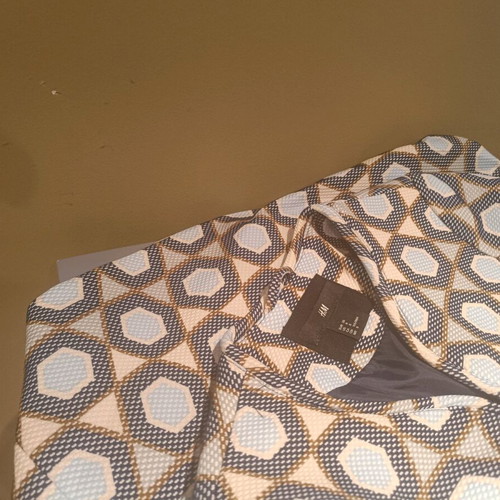 H&M coat like new with unique pattern and blue lining