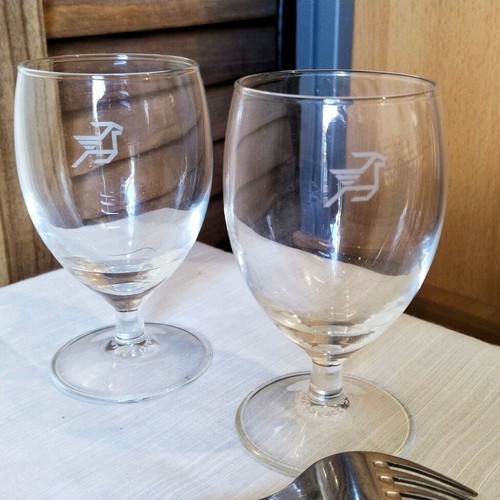 Vintage Cyprus Airways glassware and cutlery set like new