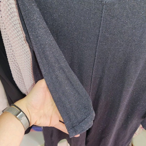 Viscose dress used, gray, loose fit with 3/4 sleeve