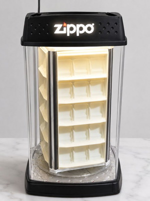 Zippo vintage motorized countertop display case used