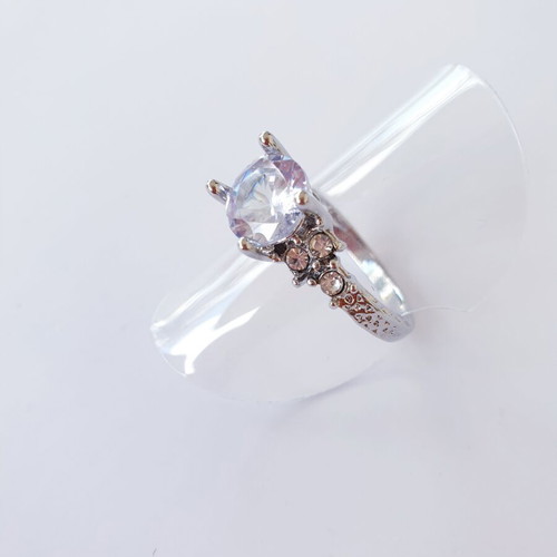 Ring stainless steel 316 with white zircon size 54 like new