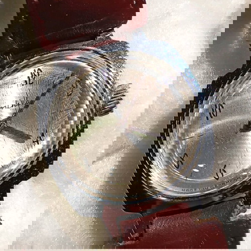 Vintage γερμανικό μηχανικό ρολόι Ruhla μεταχειρισμένο με δερμάτινο λουράκι