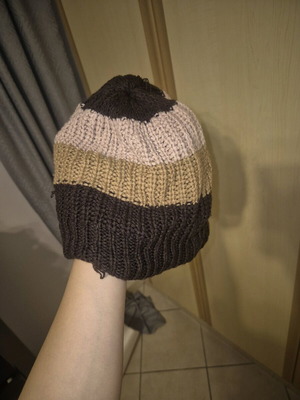 Knitted hat used in earth tones