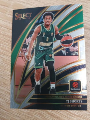 TJ Shorts Courtside Panathinaikos Silver card 2025-26 Panini Select Euroleague Base