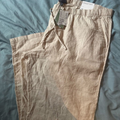 H&M Linen Men's Pants new, beige, size XXL