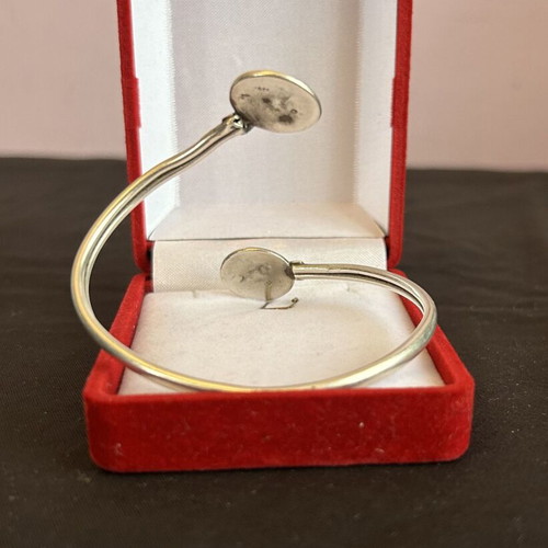 Silver 925 bracelet cuff vintage used, 17 cm