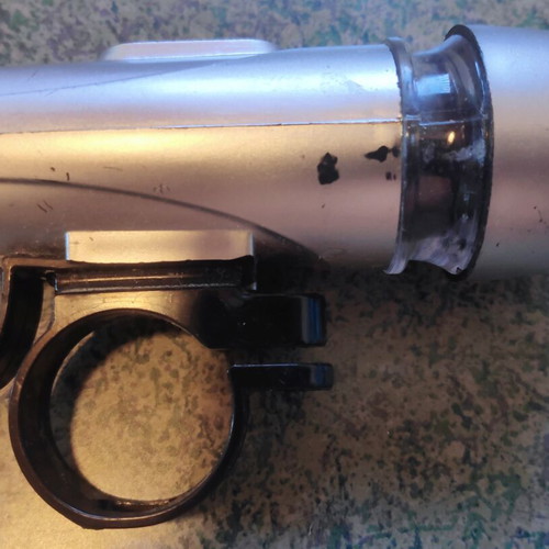 Front LED Bicycle Light used, silver with handlebar mount