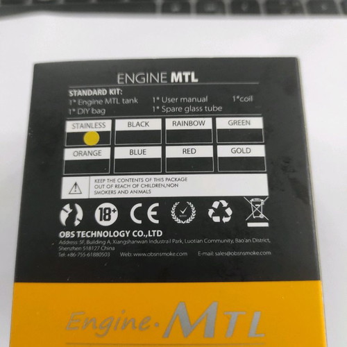 Engine MTL RTA 2ml stainless steel used