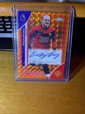 Κάρτα Wayne Rooney Topps Chrome Premier League Geometric Auto Orange 13/25 σαν καινούργιο