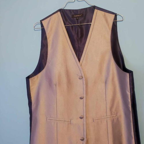 Formal men's vest with matching tie like new, size L, gray