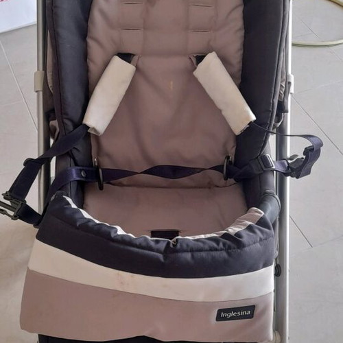 Inglesina Trilogy stroller used with footmuff beige-blue 2017