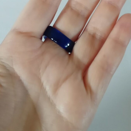 Blue translucent plastic ring like new
