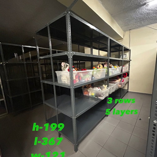 Dexion metal shelves used, pack of 350, adjustable height