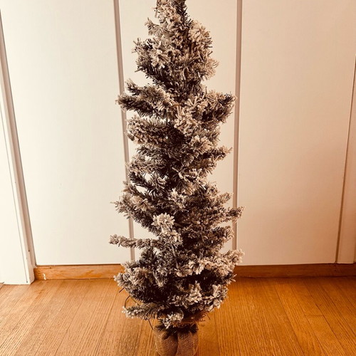 Christmas tree snow-covered with 70 white LED lights, new