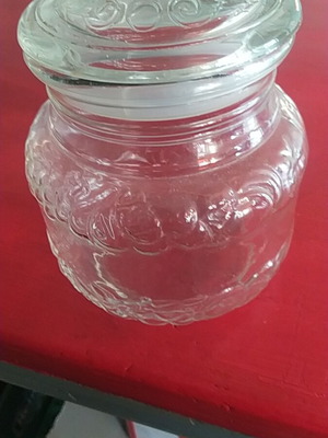 Glass jar used for storing sweets