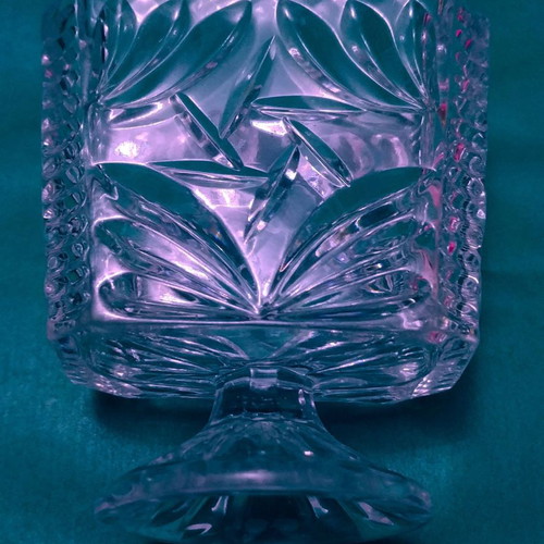 Pinwheel vintage Bohemias crystal cigarette card holder new