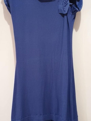 Spring dress like new, size M, blue with silk details