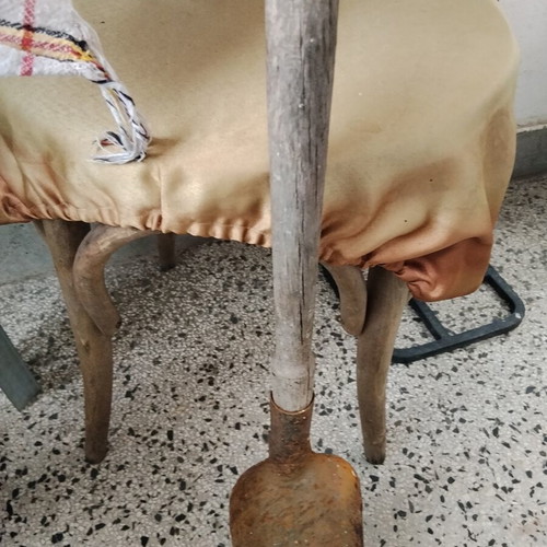 Retro metal shovel (sovat) for coal and ash