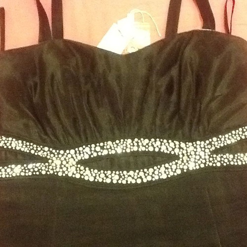 Evening dress new, black and silver, size M