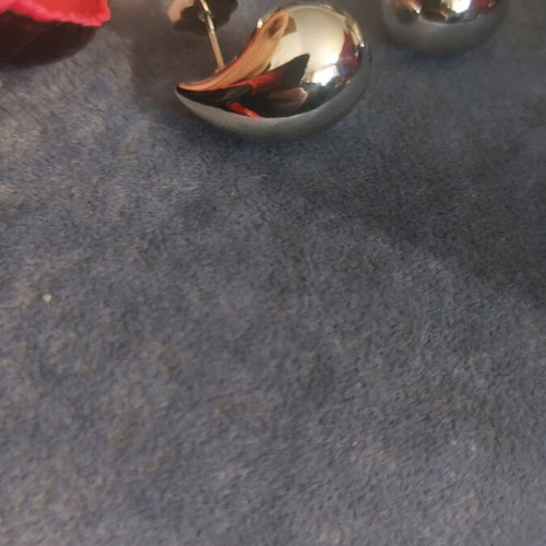 Mazaraki earrings new, small drops, white rhodium-plated brass