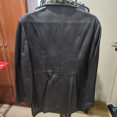 Vintage Alligator Leather Club leather jacket XL with removable leopard collar