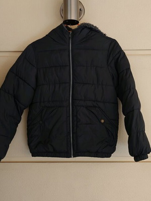 Benetton kids jacket with fur lining, like new, grey