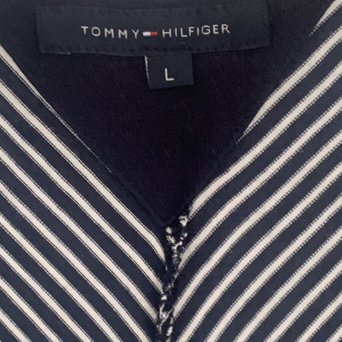 Tommy Hilfiger dress L like new, dark blue with white stripes