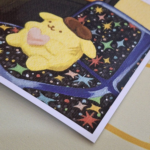 Pompompurin print new, 15×15cm, thick 300gsm paper
