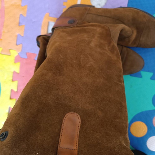 Leather suede brown boots size 42 like new knee-high