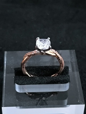Δαχτυλίδι Μονόπετρο Rose Gold με λευκή πέτρα ζιργκόν καινούργιο