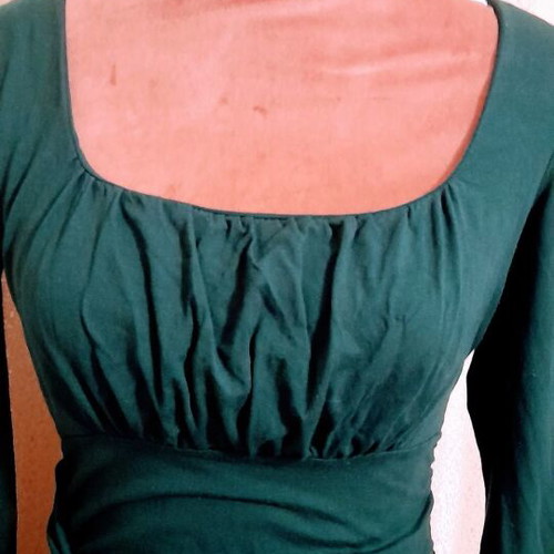 Open long-sleeve midi dress petrol like new, size S