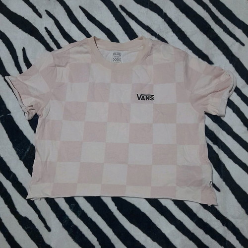 Vans crop top size S like new, white rose
