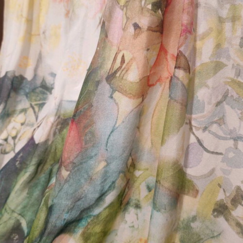 JJBenson wedding/baptism dress made of real silk like new, multicolor