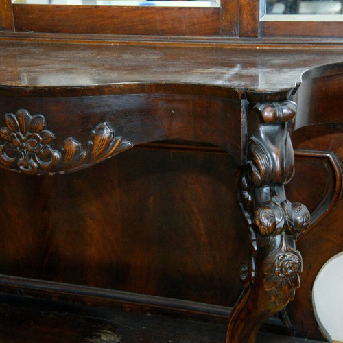 Antique console used with reconstructed mirrors