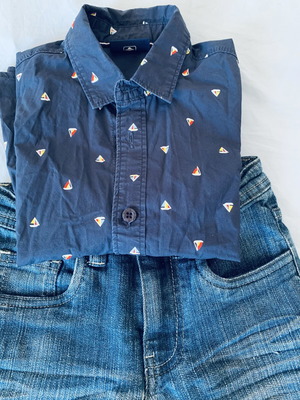Alouette shirt and Mothercare jeans set like new for boys 5-6 years