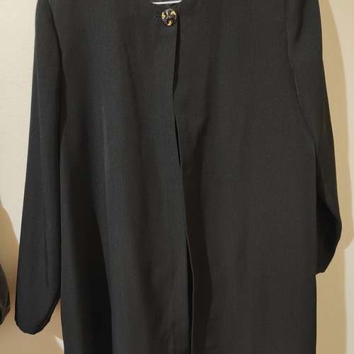 Women's black coat large with free black evening clutch, like new