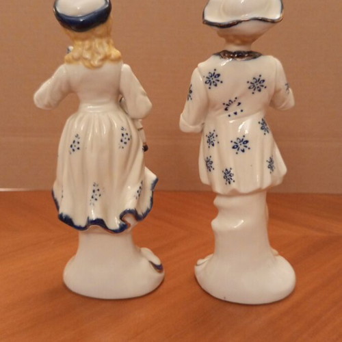Vintage porcelain figurines couple Tajimi Pottery Japan