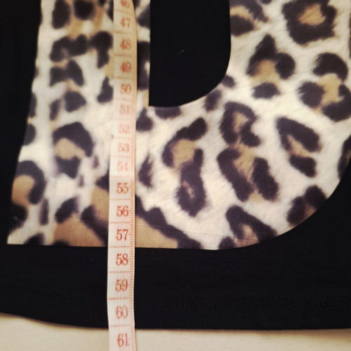 DKNY short-sleeve blouse with leopard print, new