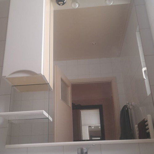 Bathroom furniture set used with sink and white mirror