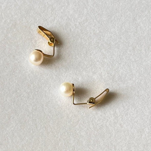 Gold clip earrings with 14k pearls new