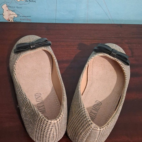 Mix Mind Ballerinas Like New Houndstooth Design Size 31 Beige