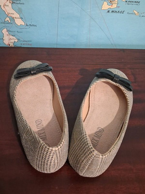 Mix Mind Ballerinas Like New Houndstooth Design Size 31 Beige