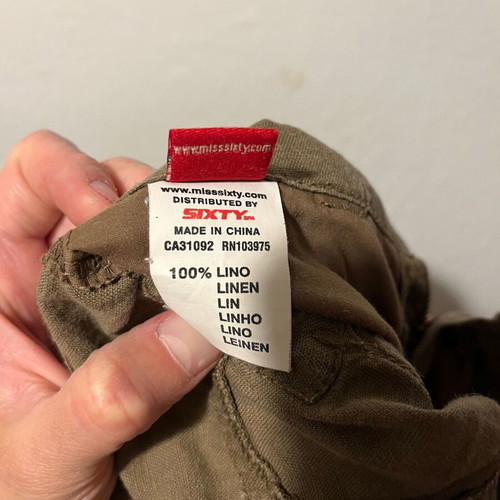 Miss Sixty Brown Linen Cargo Shorts used size 27