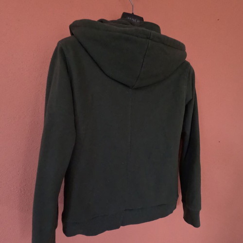 Women's dark green sweatshirt with zipper and hood like new